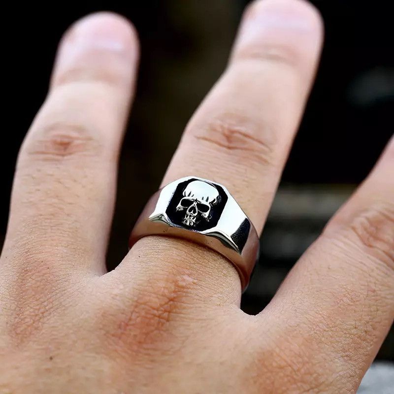 Jewelry Stainless Steel Skeleton Skull Ring Size ONE SIZE - 2 Thumbnail