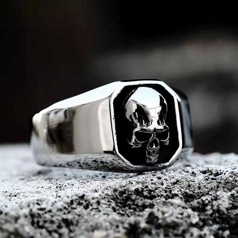 Jewelry Stainless Steel Skeleton Skull Ring Size ONE SIZE - 1 Thumbnail