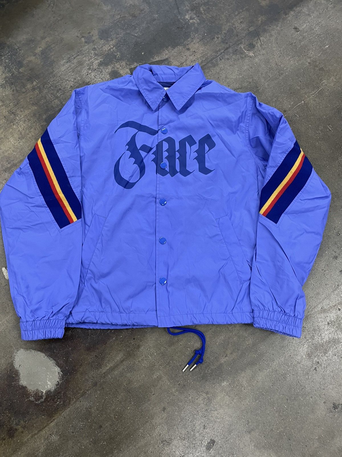 image of Facetasm Blue Coach Jacket, Men's (Size Large)