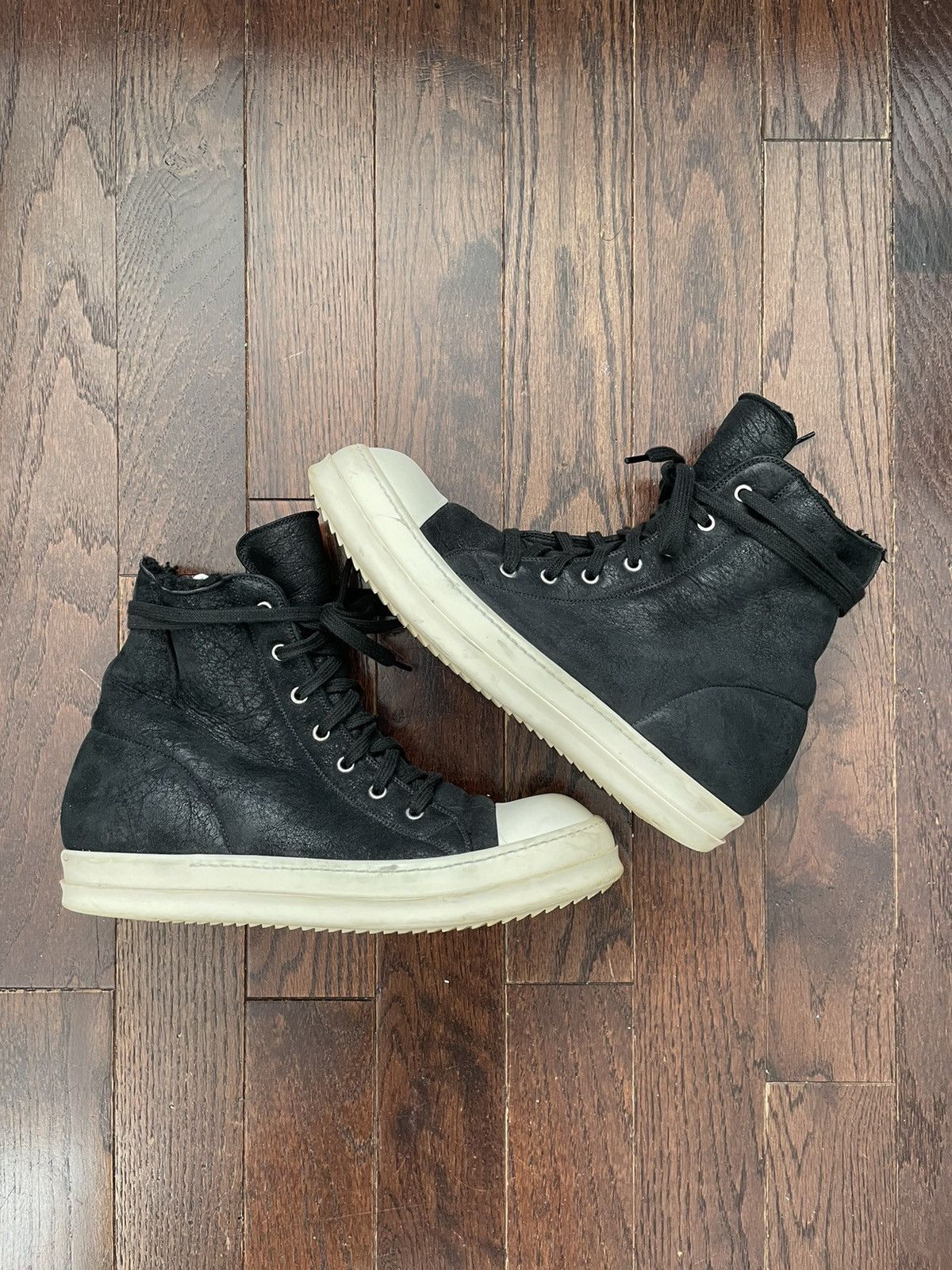 Rick Owens Ramone High Shearling Leather OG Black