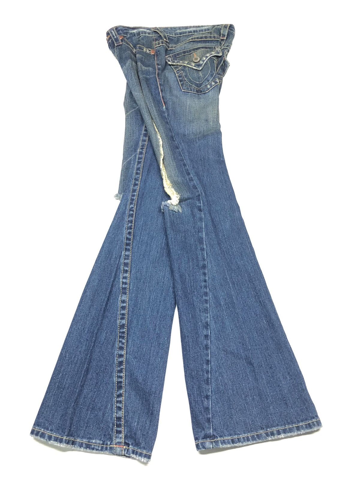 True Religion × Vintage VINTAGE TRUE RELIGION JOEY FLARE DISSTRESSED DENIM USA Size US 26 / EU 42 - 2 Thumbnail