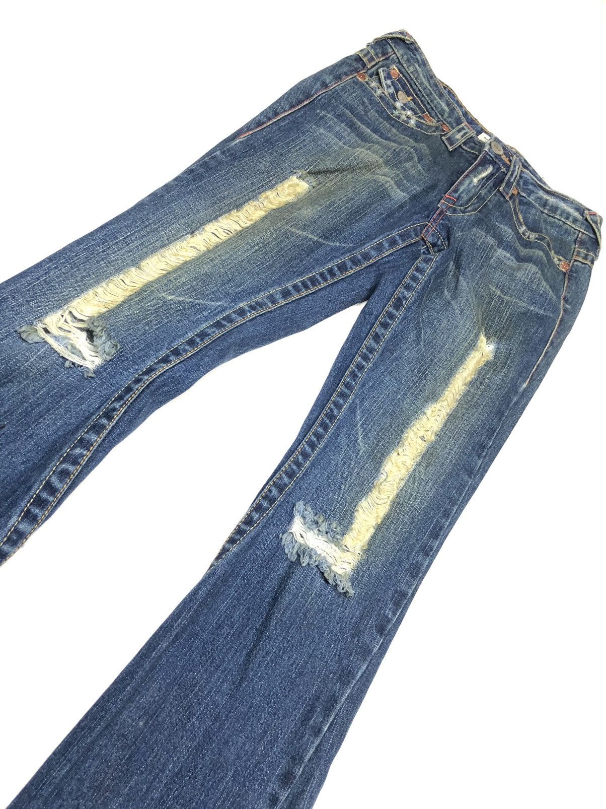 True Religion × Vintage VINTAGE TRUE RELIGION JOEY FLARE DISSTRESSED DENIM USA Size US 26 / EU 42 - 5 Thumbnail