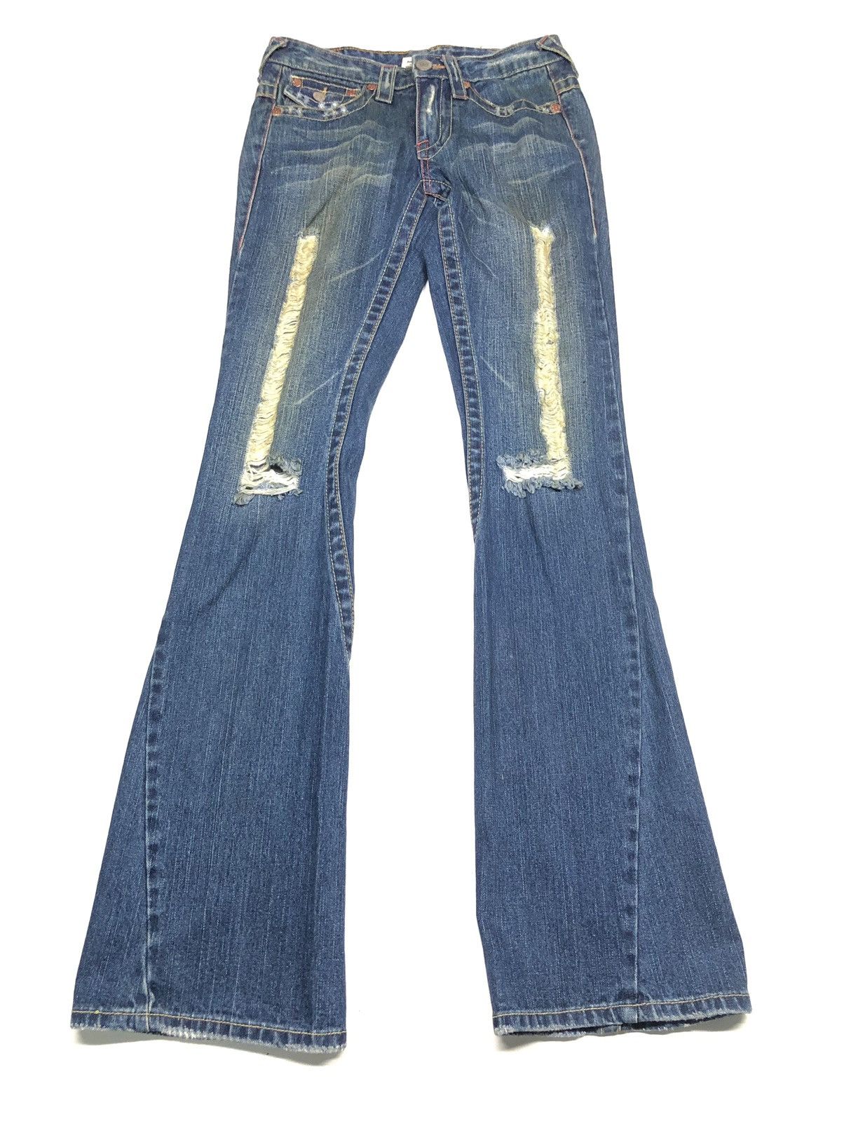 True Religion × Vintage VINTAGE TRUE RELIGION JOEY FLARE DISSTRESSED DENIM USA Size US 26 / EU 42 - 3 Thumbnail