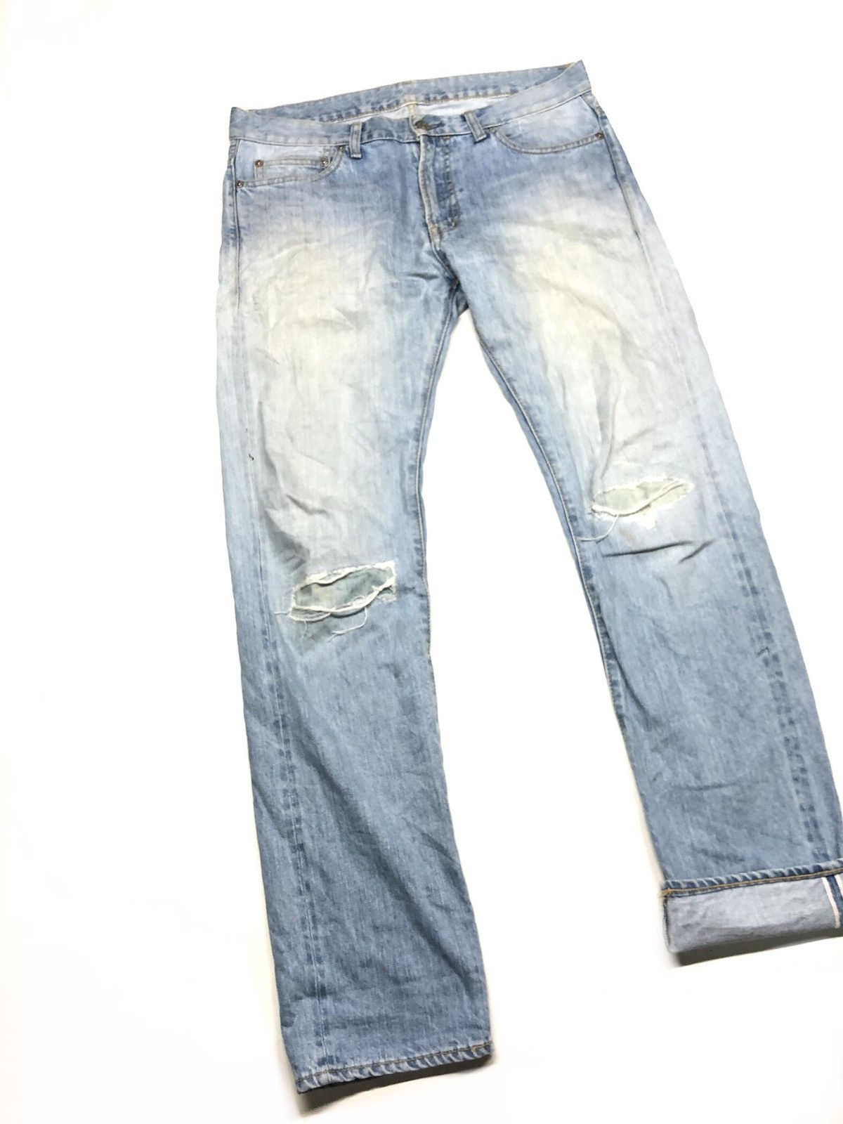Japanese Brand × Mr. Gentleman MR.GENTLEMAN DISSTRESSED SELVEDGE DENIM JAPAN 🇯🇵 Size US 33 - 2 Thumbnail
