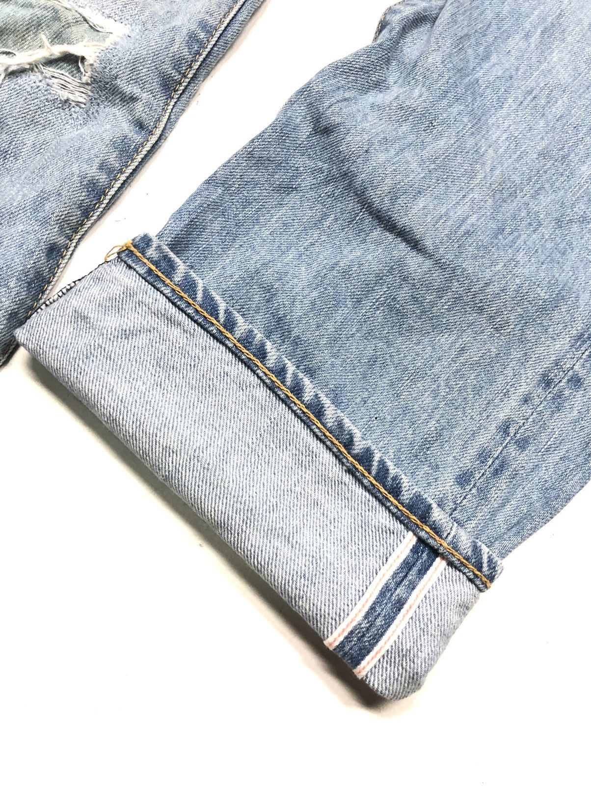 Japanese Brand × Mr. Gentleman MR.GENTLEMAN DISSTRESSED SELVEDGE DENIM JAPAN 🇯🇵 Size US 33 - 5 Thumbnail