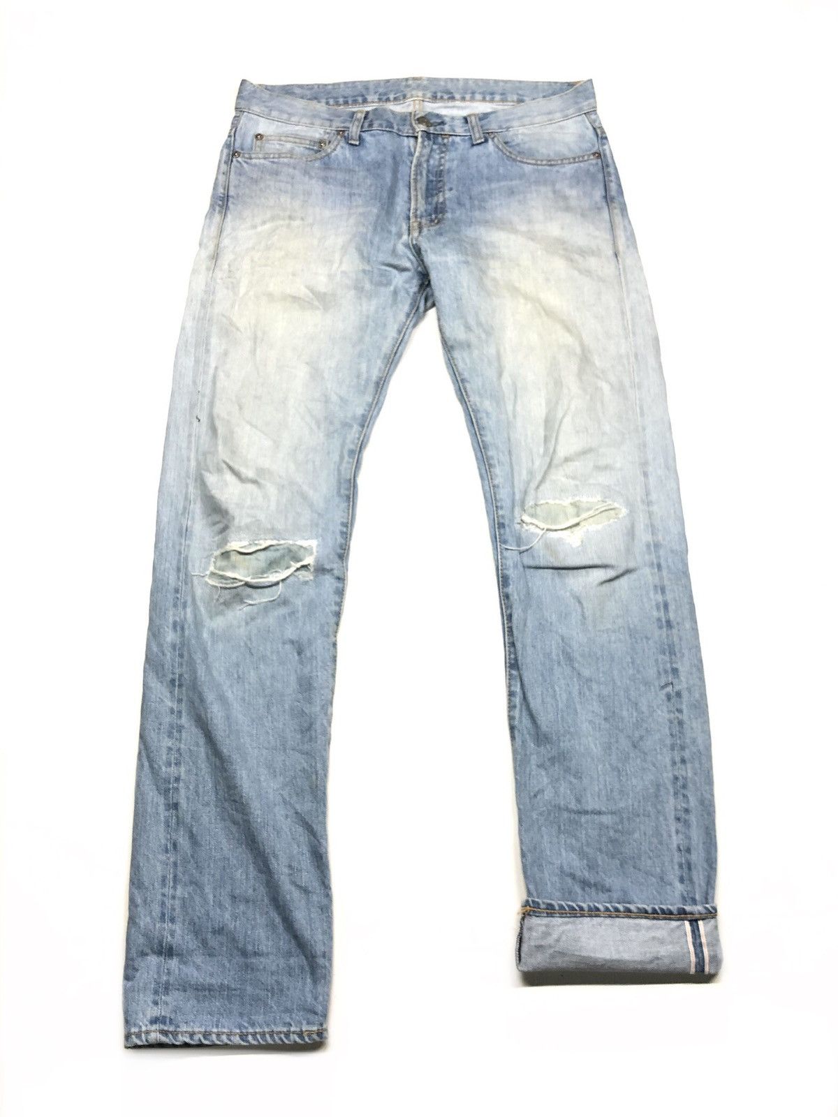 Japanese Brand × Mr. Gentleman MR.GENTLEMAN DISSTRESSED SELVEDGE DENIM JAPAN 🇯🇵 Size US 33 - 1 Thumbnail