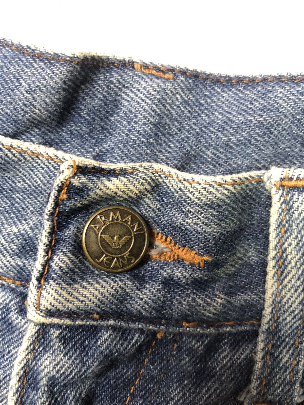 Armani × Designer × Giorgio Armani VINTAGE ARMANI JEANS BLUE WASH DISSTRESSED DENIM Size US 30 / EU 46 - 7 Thumbnail
