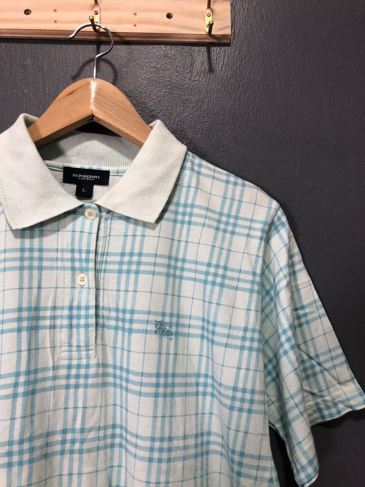 Burberry × Vintage VINTAGE BURBERRY LONDON PLAID CHEKED POLO SHIRT Size US S / EU 44-46 / 1 - 1 Thumbnail