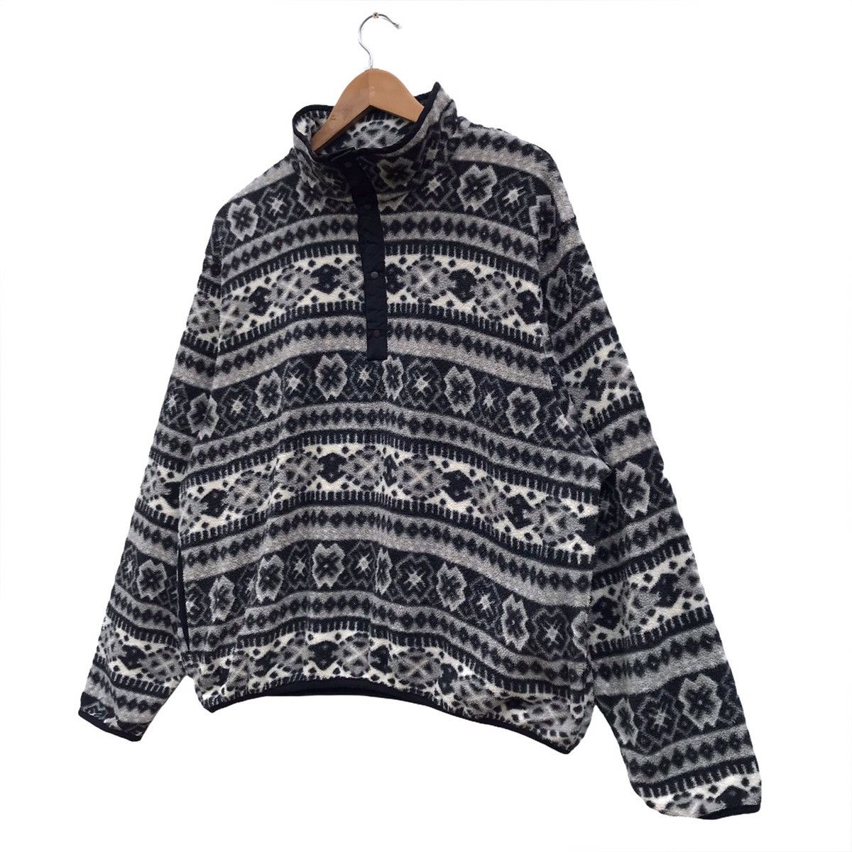 L.L. Bean × Vintage Vintage LL BEAN Fleece Half Snap Button Size US L / EU 52-54 / 3 - 2 Thumbnail