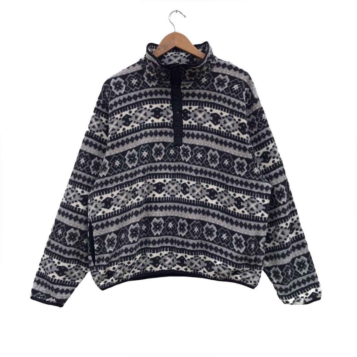 L.L. Bean × Vintage Vintage LL BEAN Fleece Half Snap Button Size US L / EU 52-54 / 3 - 1 Thumbnail
