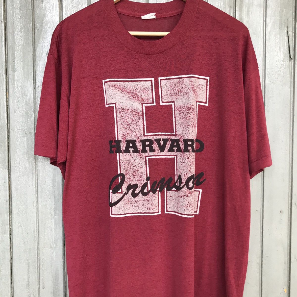 Vintage HARVARD CRIMSON Paper thin 50/50 tshirt 80s