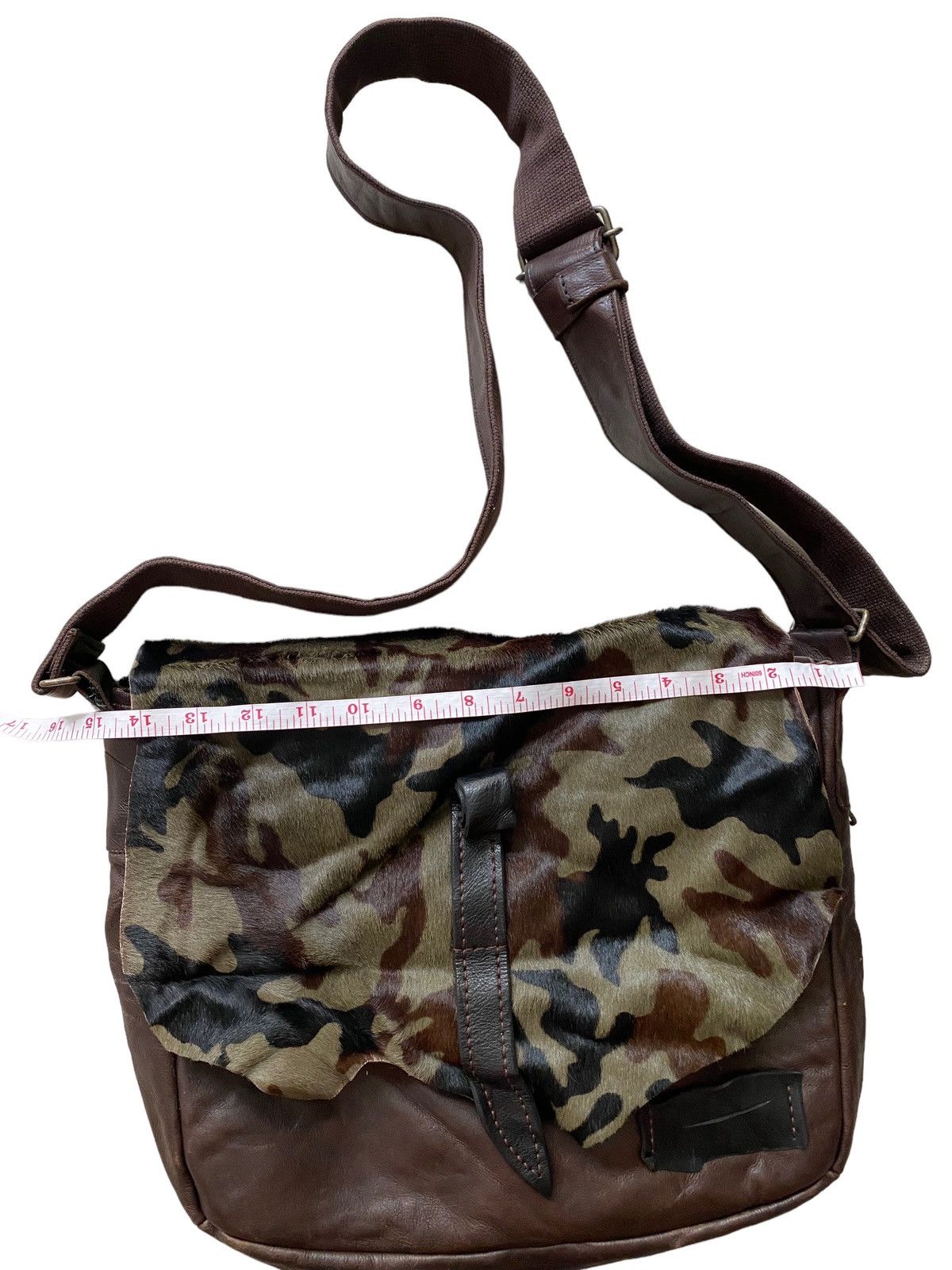 Genuine Leather Vintage Camo full leather shoulder Bag nice designer Size ONE SIZE - 12 Thumbnail