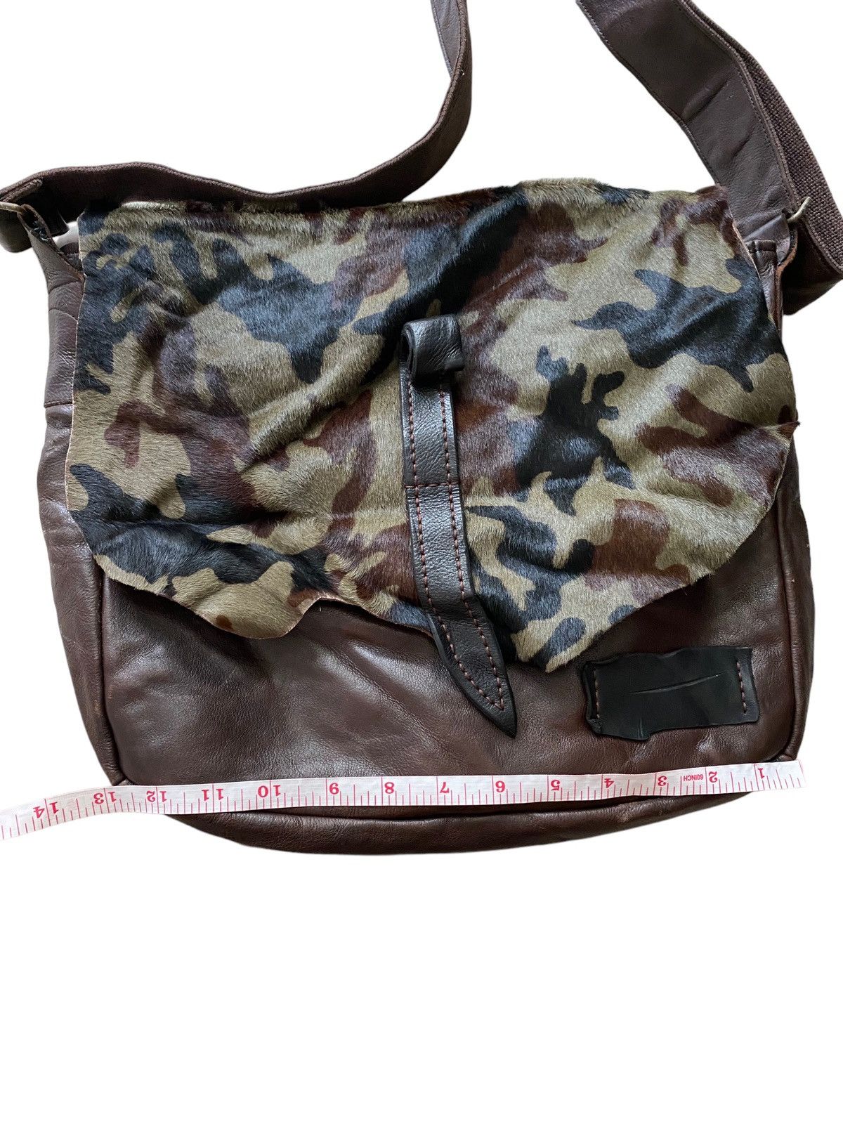 Genuine Leather Vintage Camo full leather shoulder Bag nice designer Size ONE SIZE - 11 Thumbnail