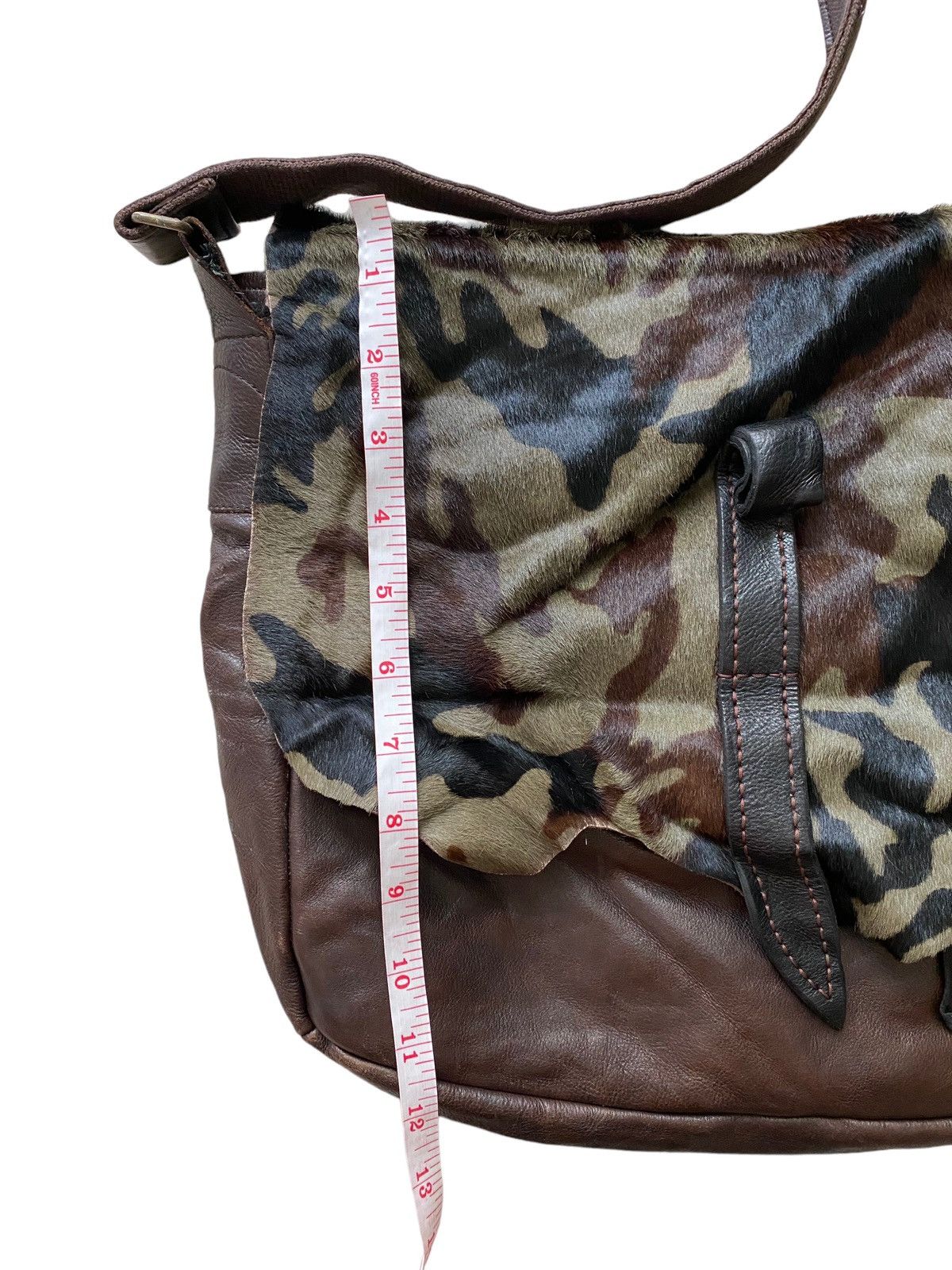 Genuine Leather Vintage Camo full leather shoulder Bag nice designer Size ONE SIZE - 13 Thumbnail