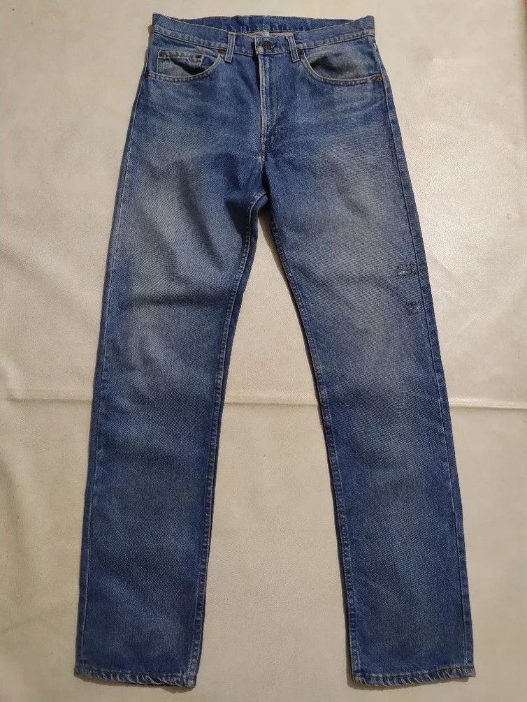 image of Vintage Levis 505 Classic Cut Stone Washed Denim Jeans in Blue Jean, Men's (Size 33)