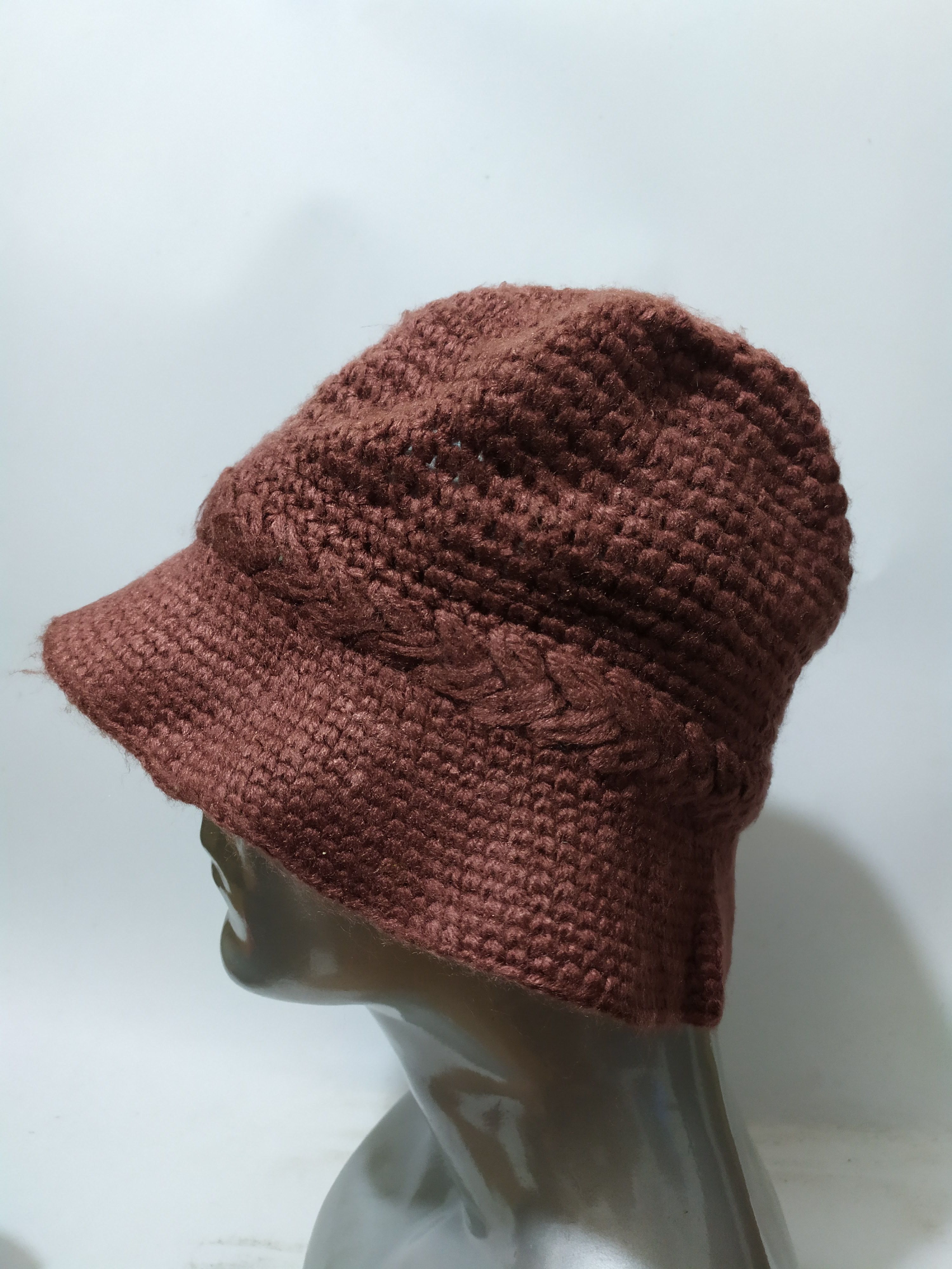 Japanese Brand 🔥Unknown Brown Japanese Knitted Bucket Hats Size ONE SIZE - 3 Thumbnail