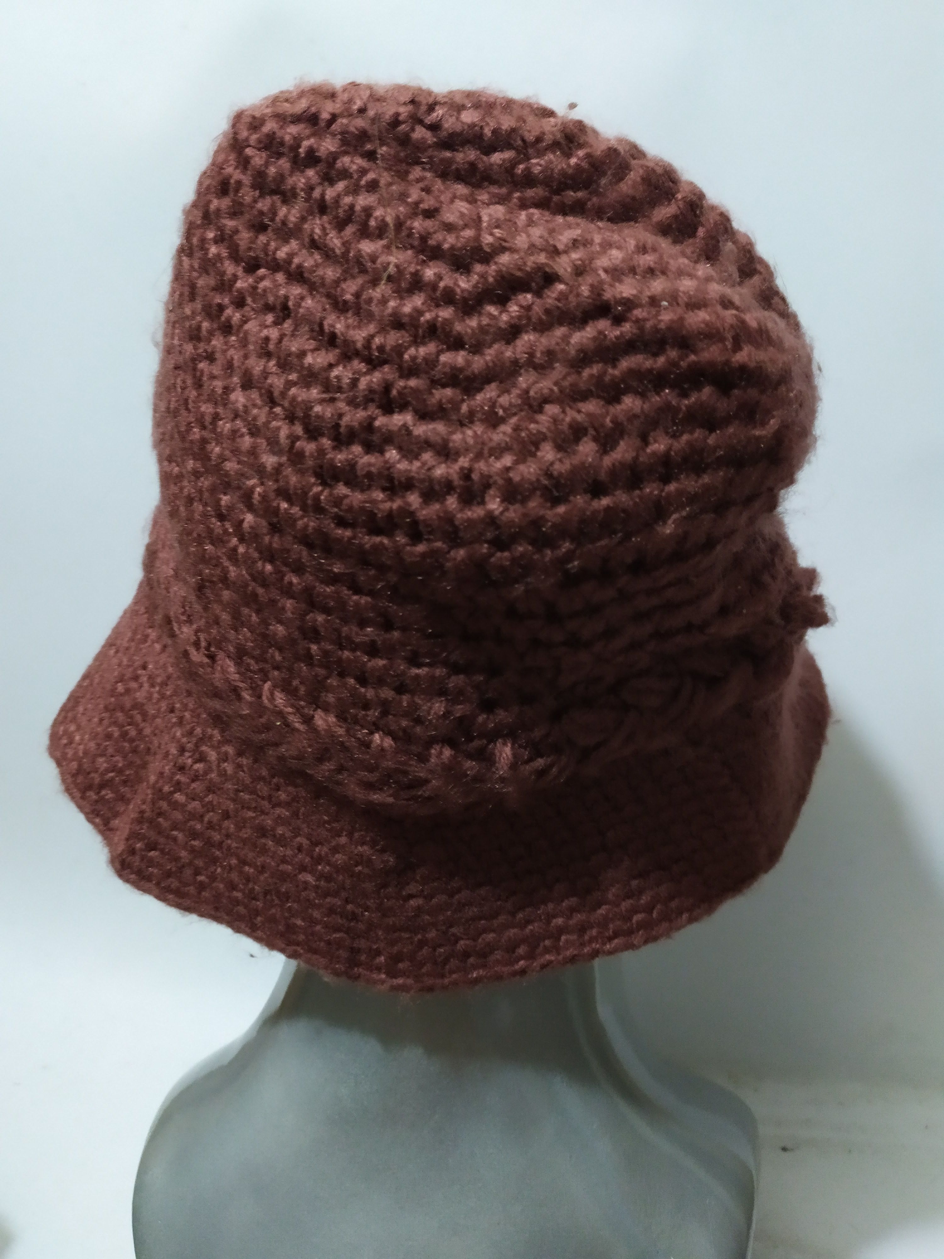 Japanese Brand 🔥Unknown Brown Japanese Knitted Bucket Hats Size ONE SIZE - 4 Thumbnail