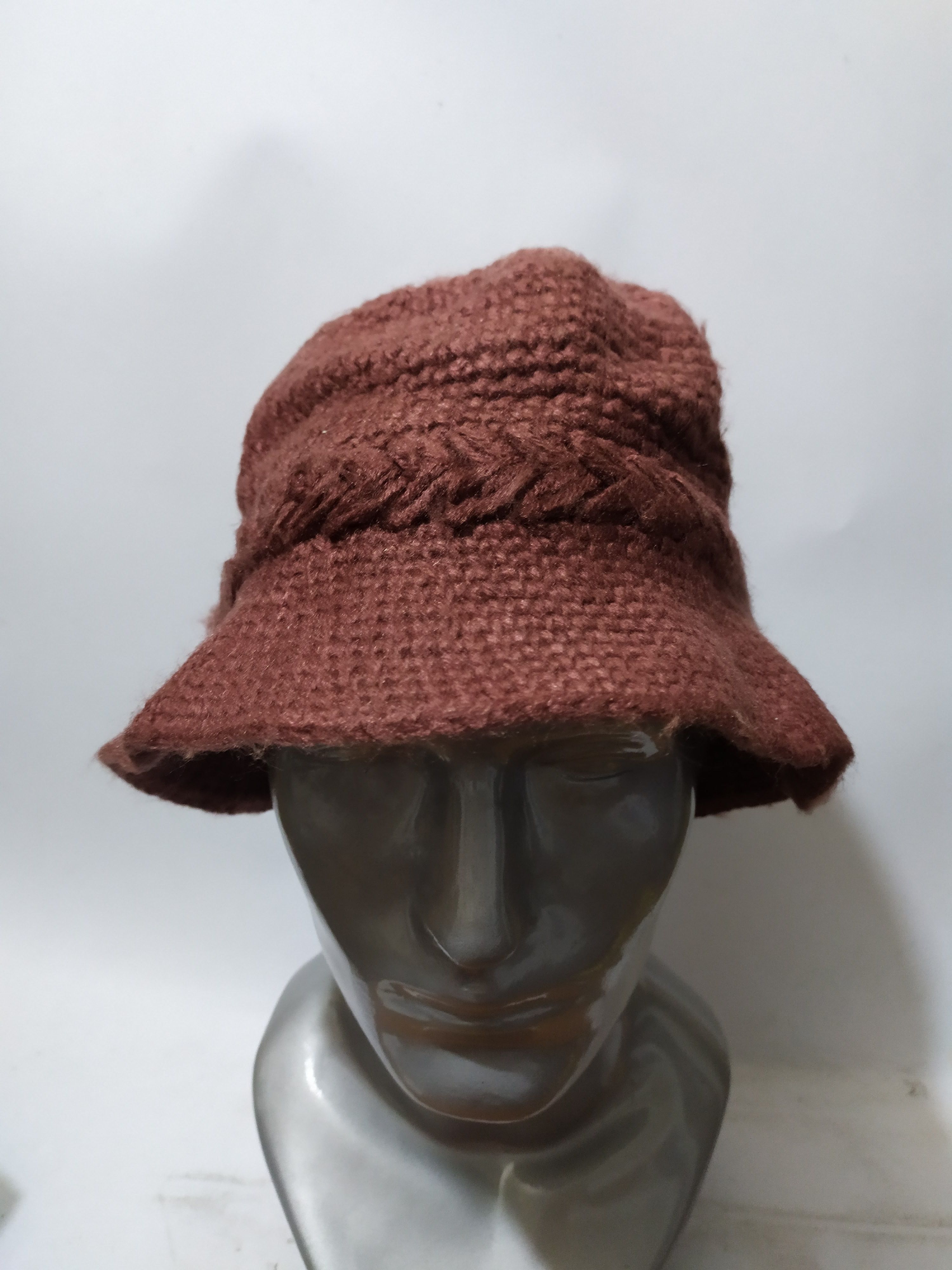 Japanese Brand 🔥Unknown Brown Japanese Knitted Bucket Hats Size ONE SIZE - 1 Thumbnail