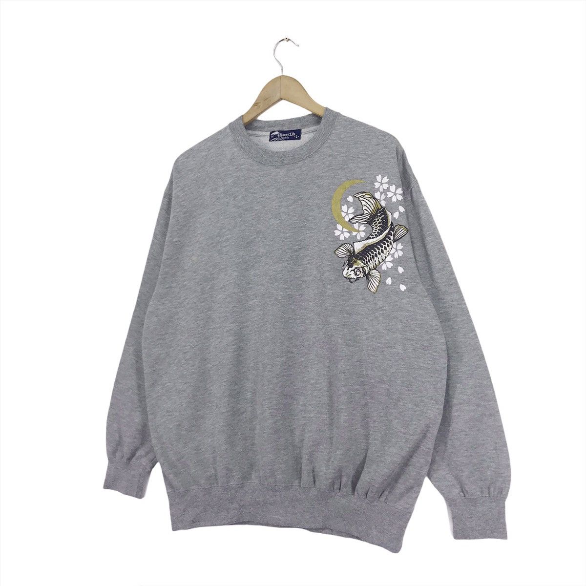 Japanese Brand Vintage Sukajan Sweatshirt Big koi Fish Crewneck Size US XL / EU 56 / 4 - 3 Thumbnail