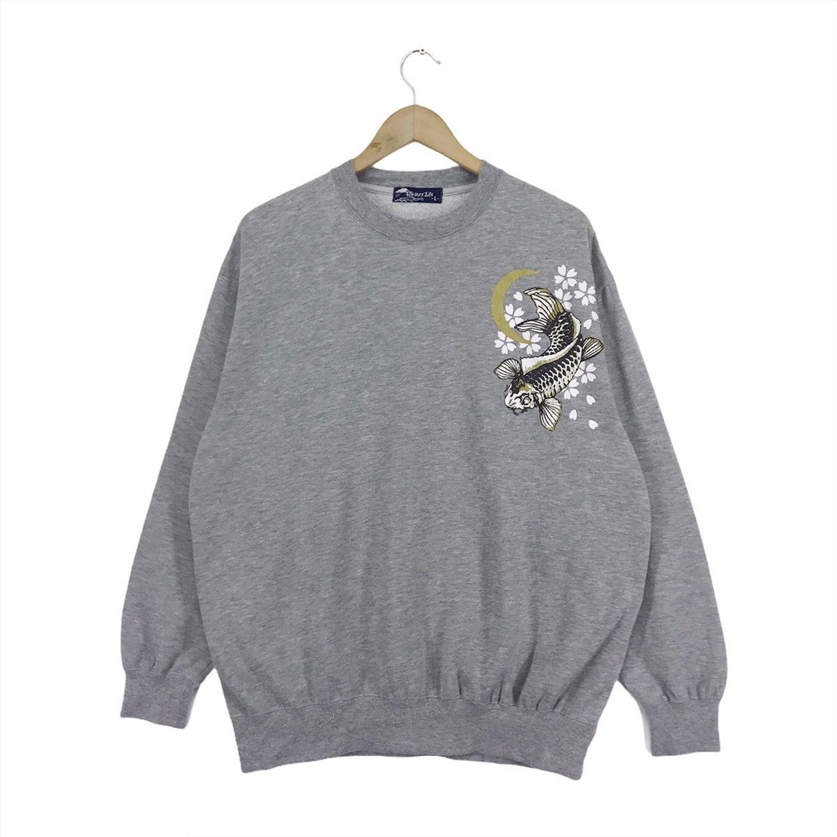 Japanese Brand Vintage Sukajan Sweatshirt Big koi Fish Crewneck Size US XL / EU 56 / 4 - 2 Thumbnail