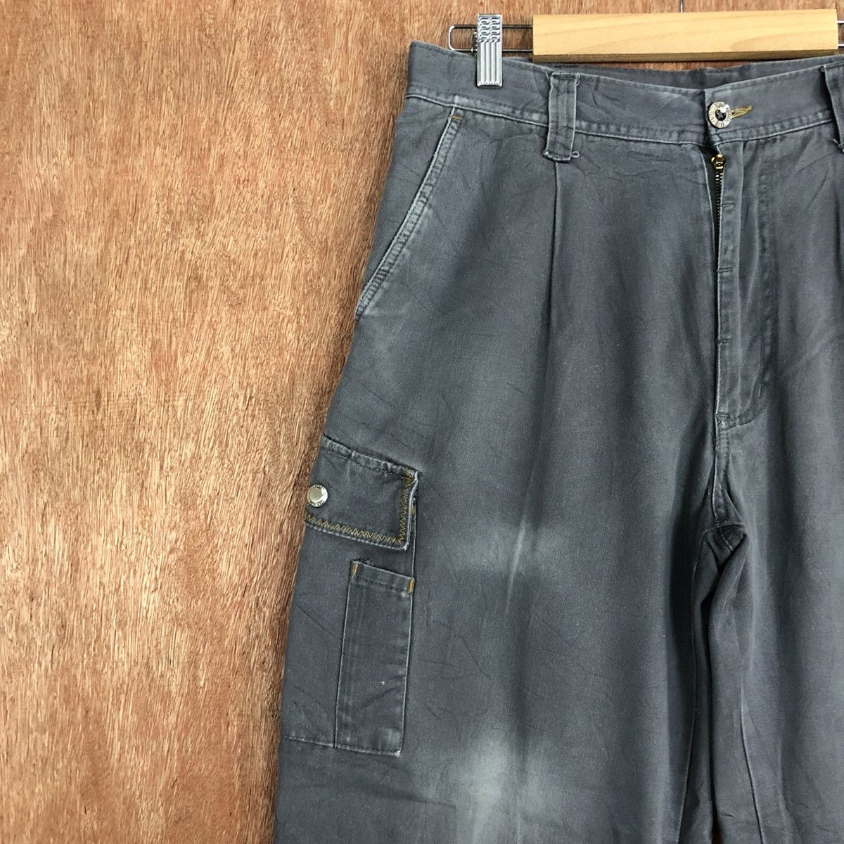Faded Glory × Japanese Brand Japan Grey Multipocket faded Cargo Pants #c828 Size US 31 - 6 Thumbnail