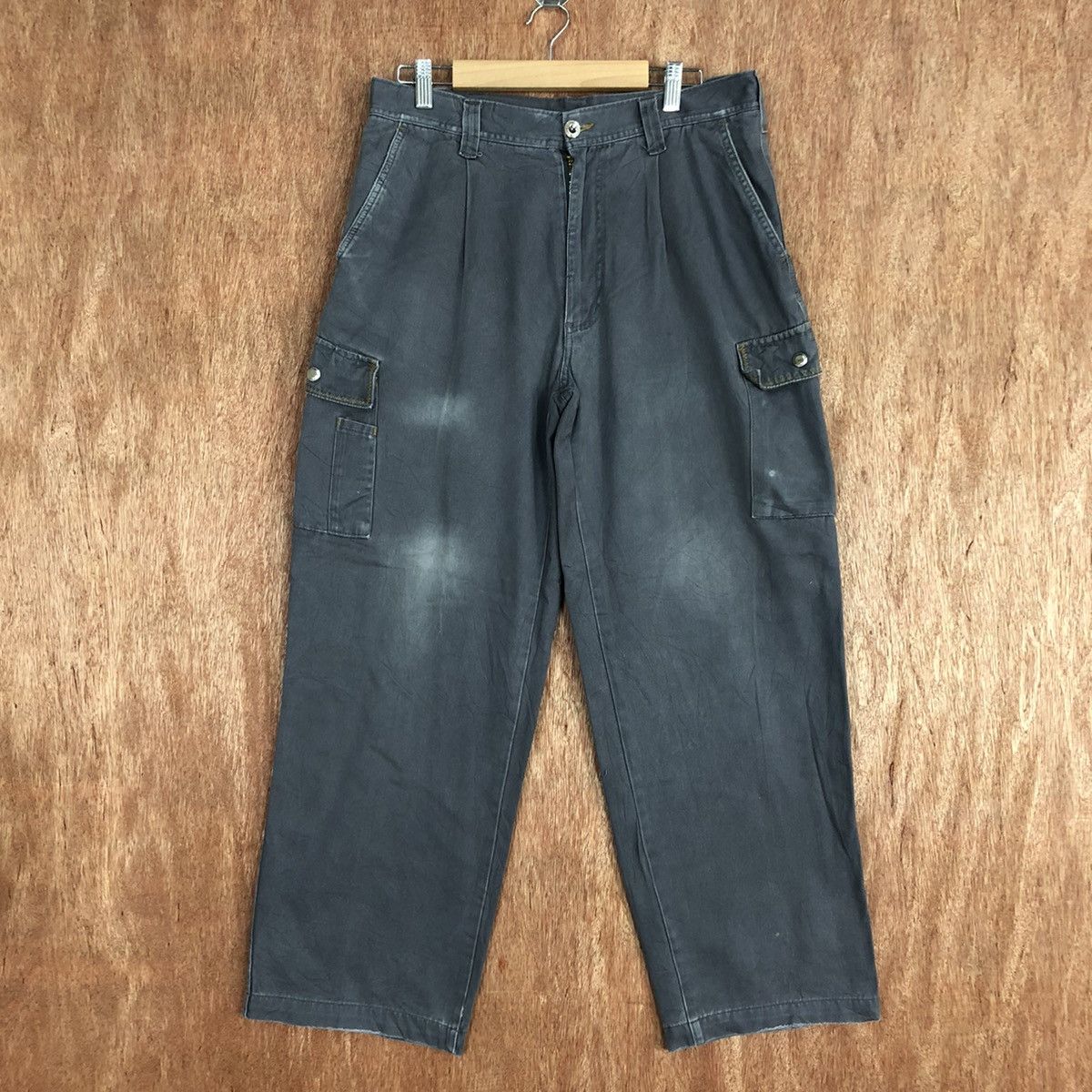 Faded Glory × Japanese Brand Japan Grey Multipocket faded Cargo Pants #c828 Size US 31 - 1 Thumbnail