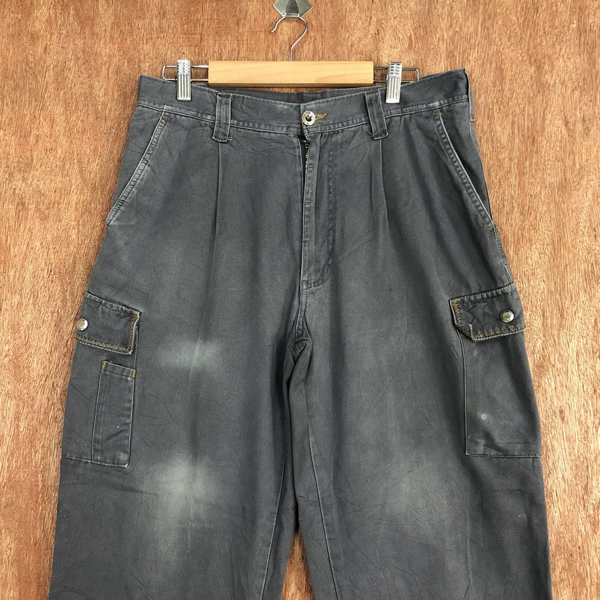 Faded Glory × Japanese Brand Japan Grey Multipocket faded Cargo Pants #c828 Size US 31 - 2 Thumbnail