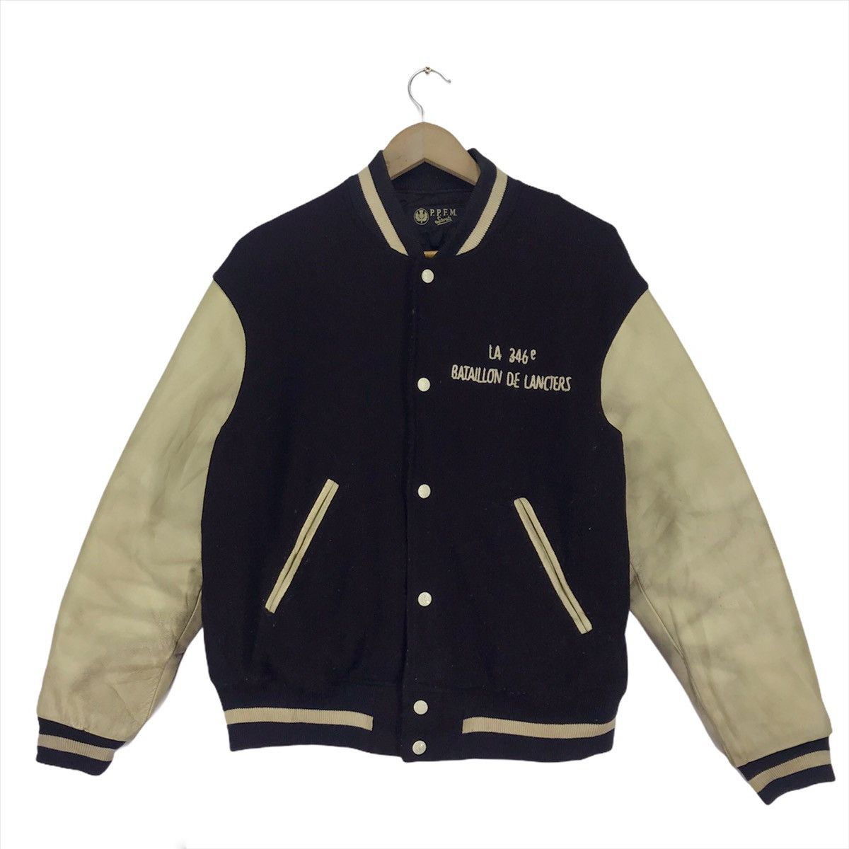 Japanese Brand × PPFM Vintage PPFM Varsity Jacket Wool/leather Size US M / EU 48-50 / 2 - 2 Thumbnail