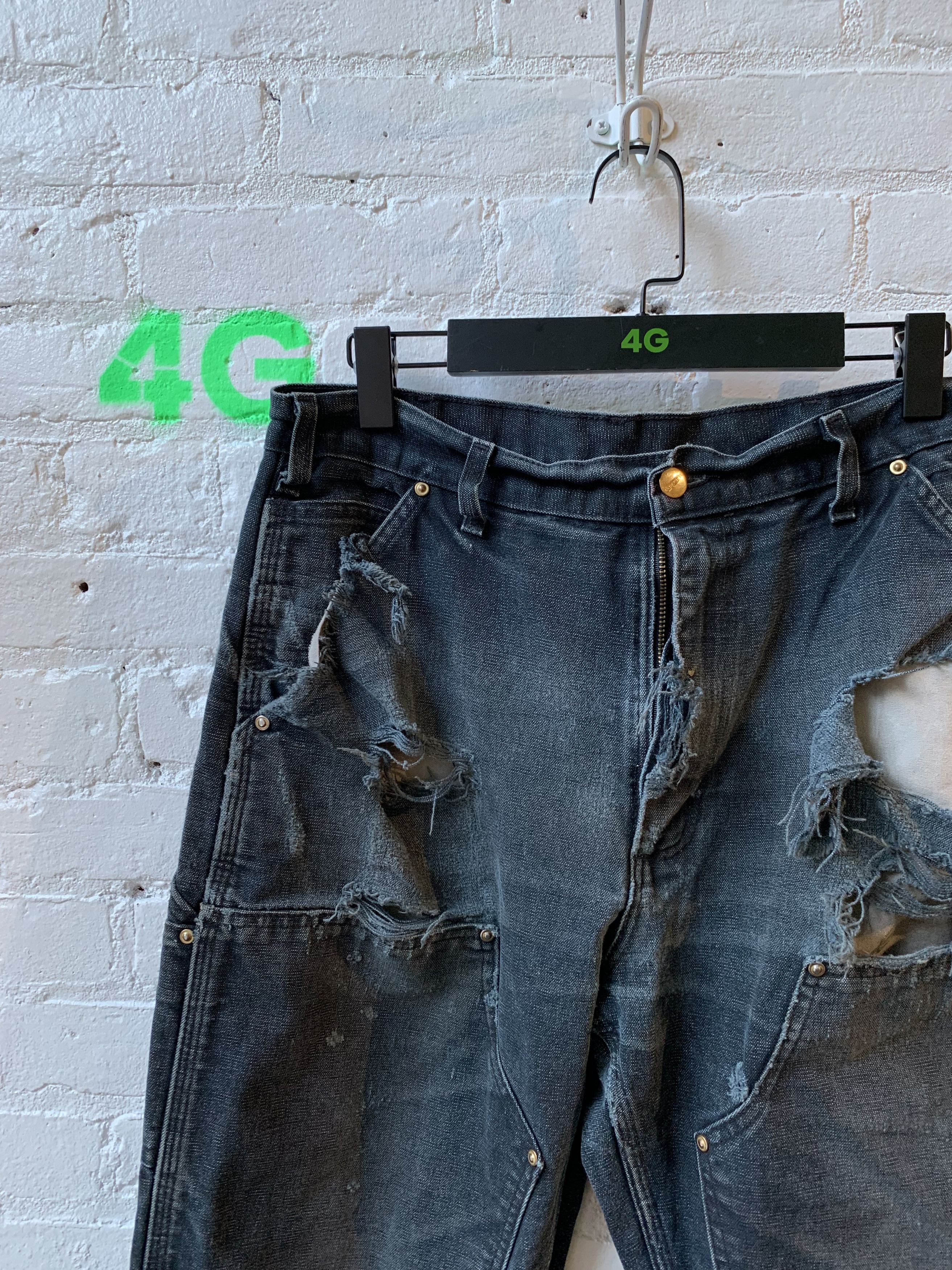 Carhartt × Vintage Carhartt SUPER THRASHED Shotgun Blowout Carpenter Jeans Size US 33 - 2 Thumbnail