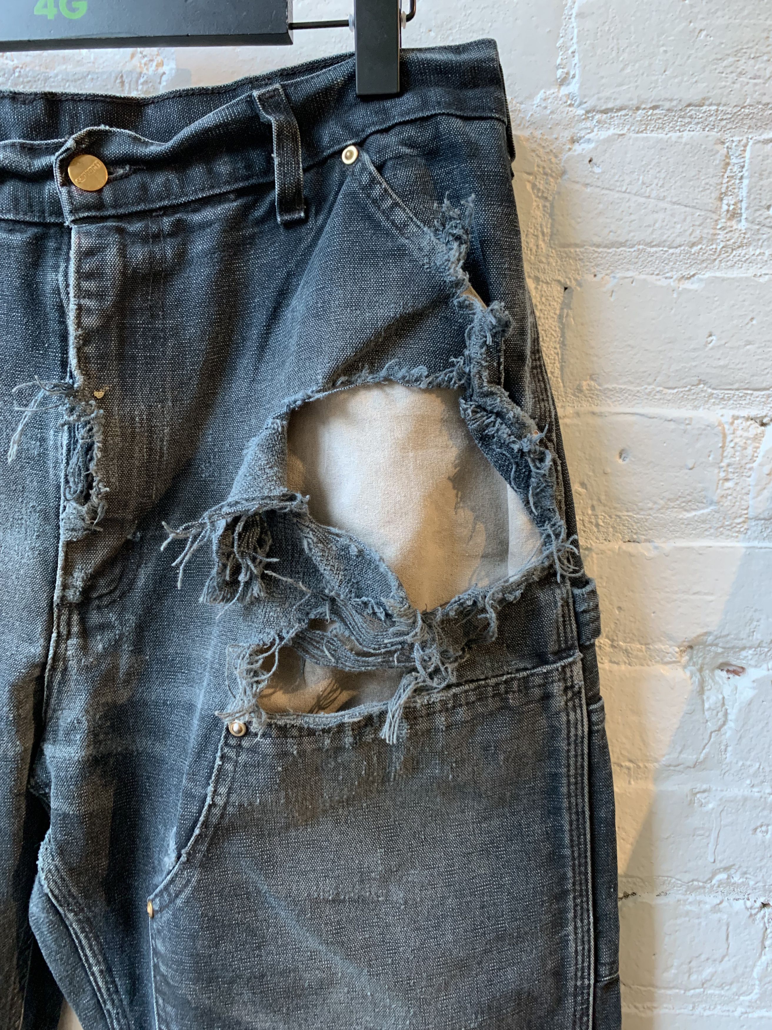 Carhartt × Vintage Carhartt SUPER THRASHED Shotgun Blowout Carpenter Jeans Size US 33 - 3 Thumbnail