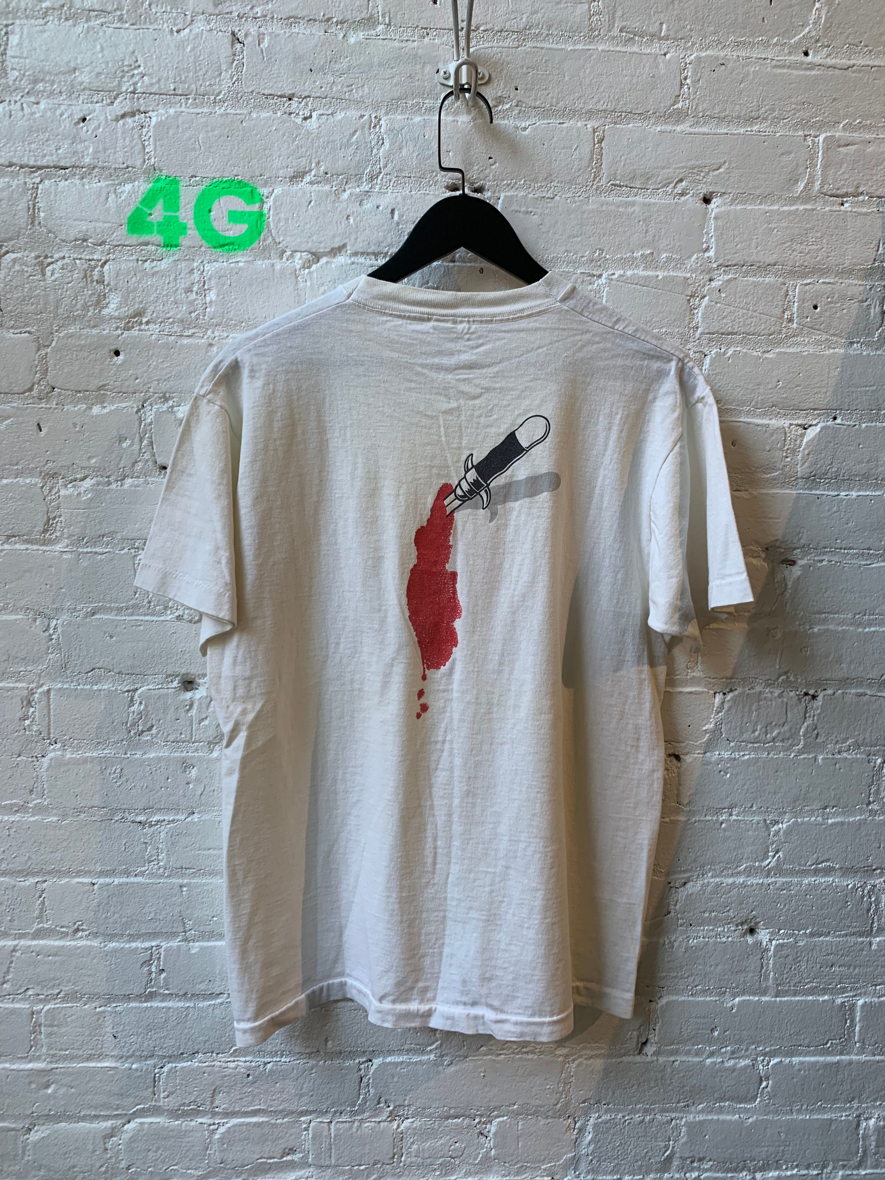 Pre-owned Vintage Backstabber Tee Size L In White