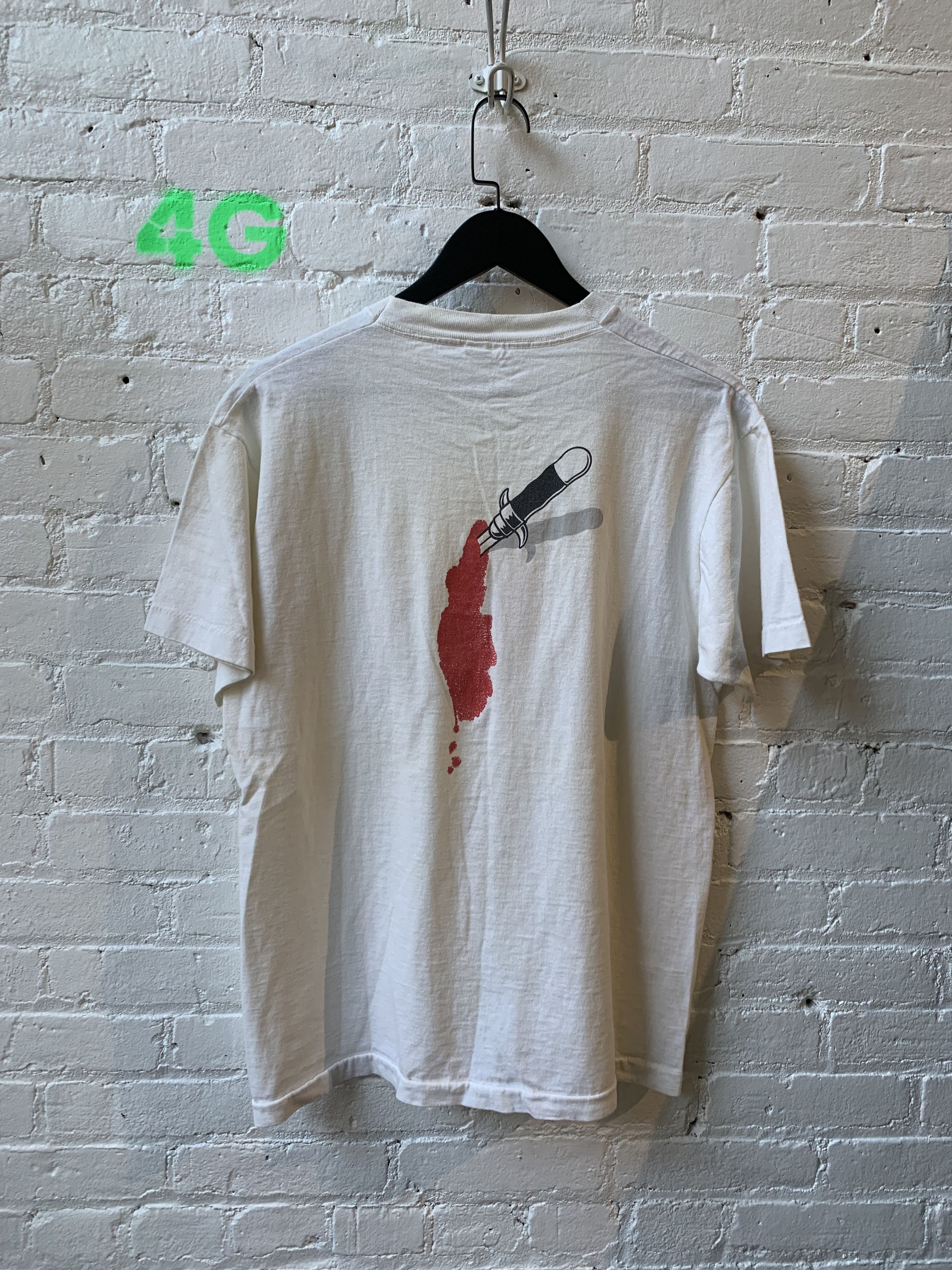 Pre-owned Vintage Backstabber Tee Size L In White