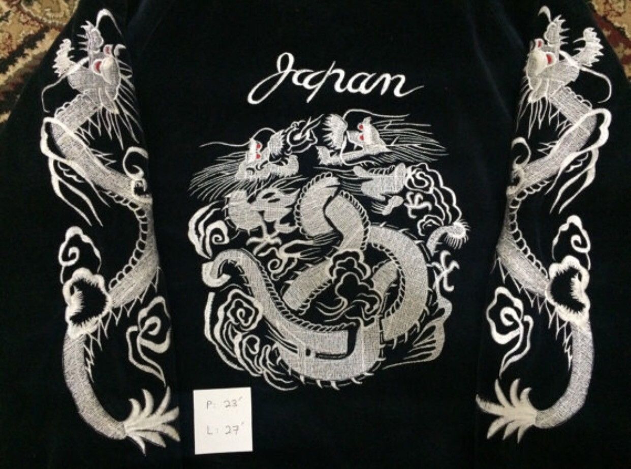 Other Sukajan Japan Yokosuka Embroidery Souvenirs Velvet Jacket Size US L / EU 52-54 / 3 - 5 Thumbnail