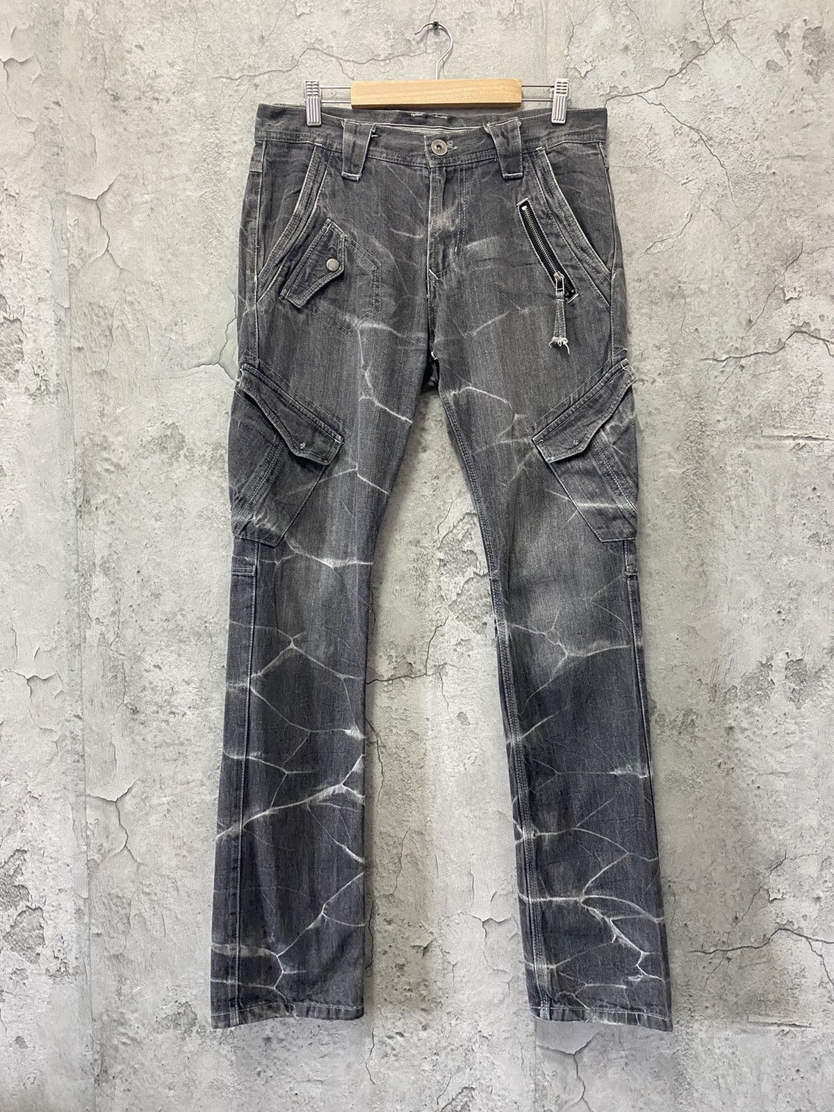 Designer Double Focus Japan Tactical Cargo Denim Pants slim Size US 32 / EU 48 - 1 Thumbnail