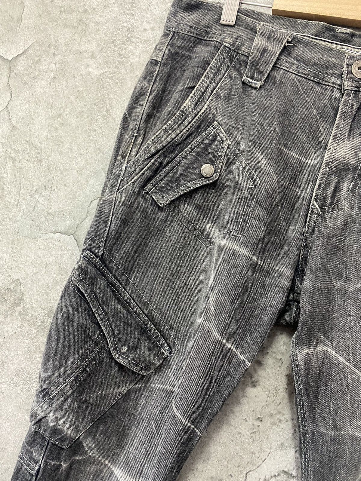 Designer Double Focus Japan Tactical Cargo Denim Pants slim Size US 32 / EU 48 - 6 Thumbnail