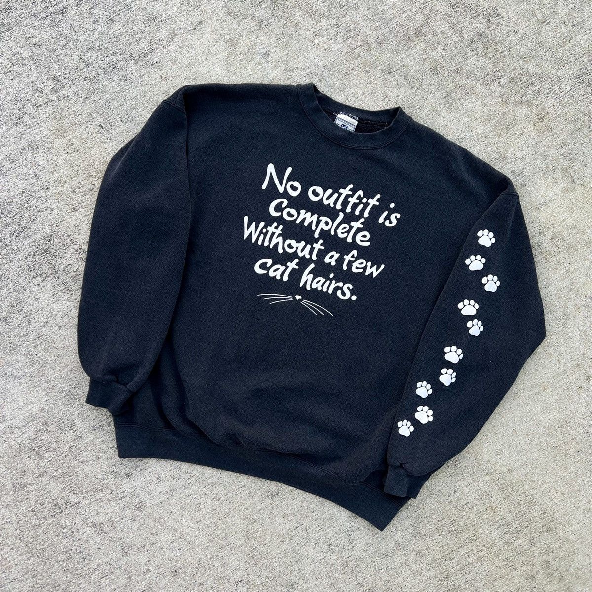 Vintage Vintage 90s RARE Funny Cat Hair Paws Sweatshirt Size US XL / EU 56 / 4 - 1 Thumbnail