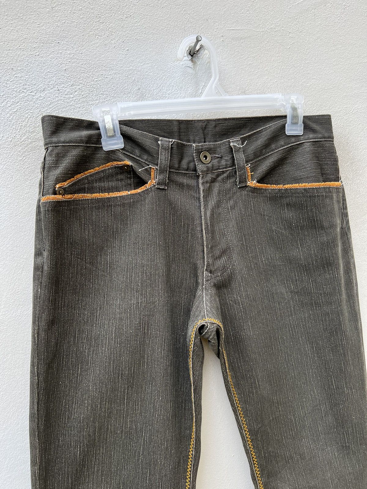 Nicole Club Vintage Nicole Club For Men Waxed Stretch Flare Jeans Size US 31 - 7 Thumbnail