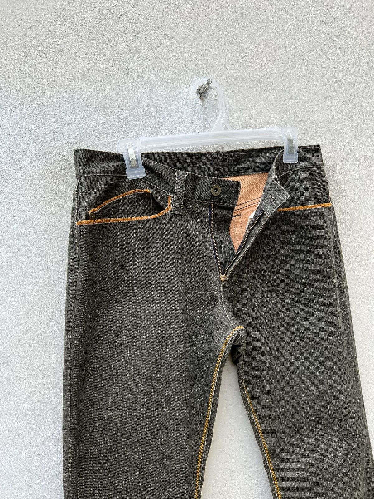 Nicole Club Vintage Nicole Club For Men Waxed Stretch Flare Jeans Size US 31 - 9 Thumbnail
