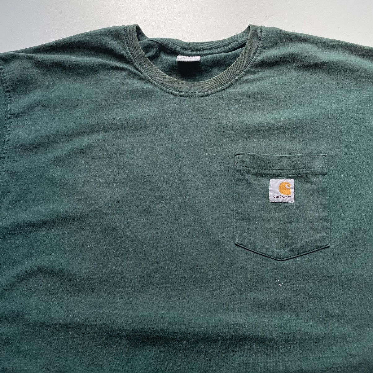 Carhartt Vintage 2000s Carhartt Pocket T Shirt Men's XL Faded Green Size US XL / EU 56 / 4 - 2 Thumbnail