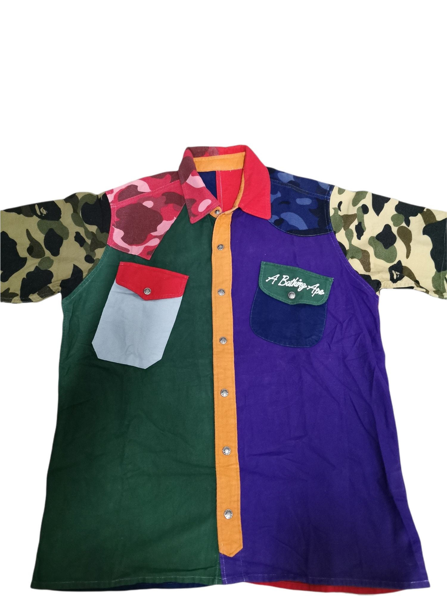Bape BAPE mix crazy camo short sleeve shirts Size US M / EU 48-50 / 2 - 2 Thumbnail
