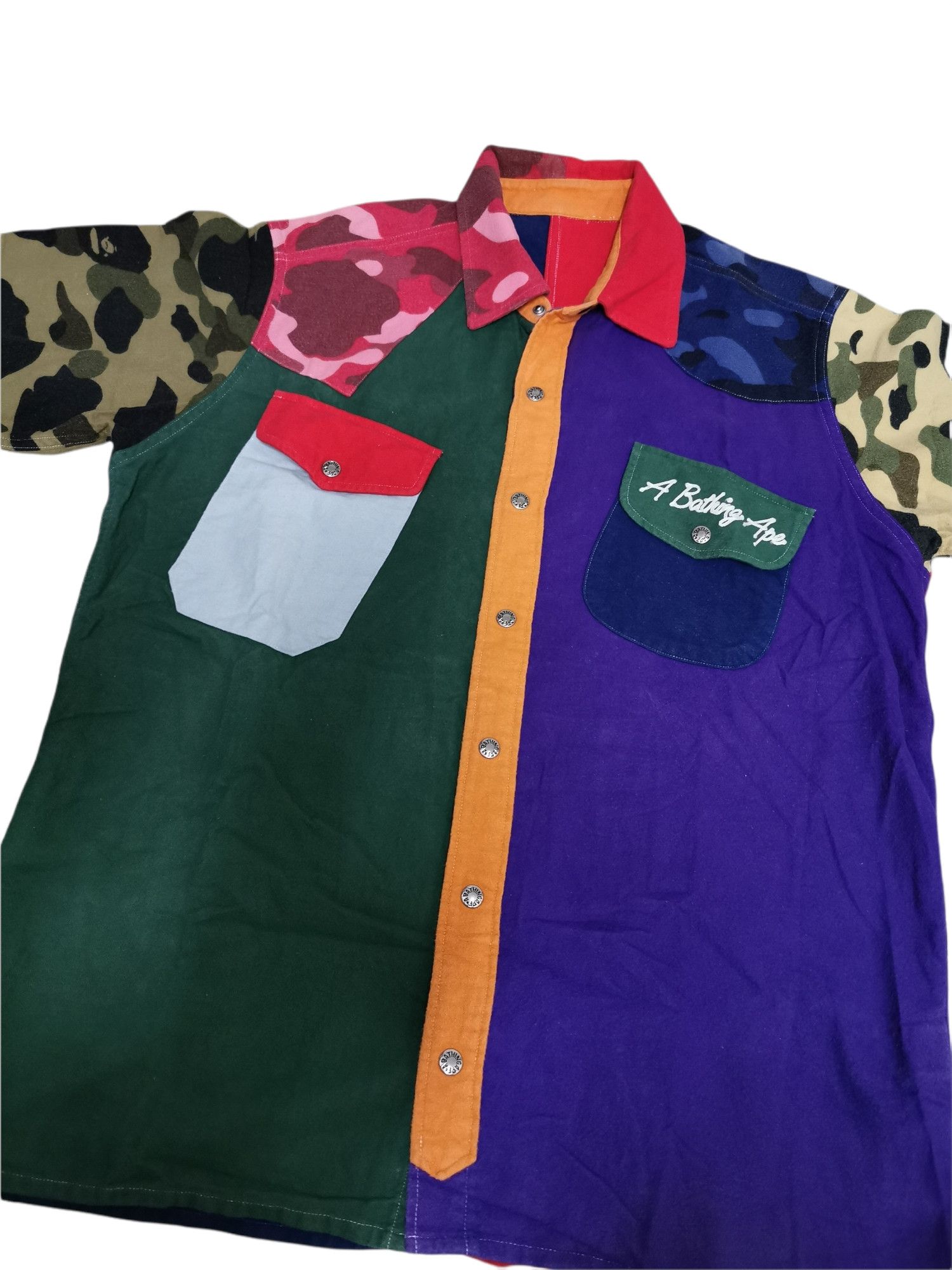Bape BAPE mix crazy camo short sleeve shirts Size US M / EU 48-50 / 2 - 3 Thumbnail