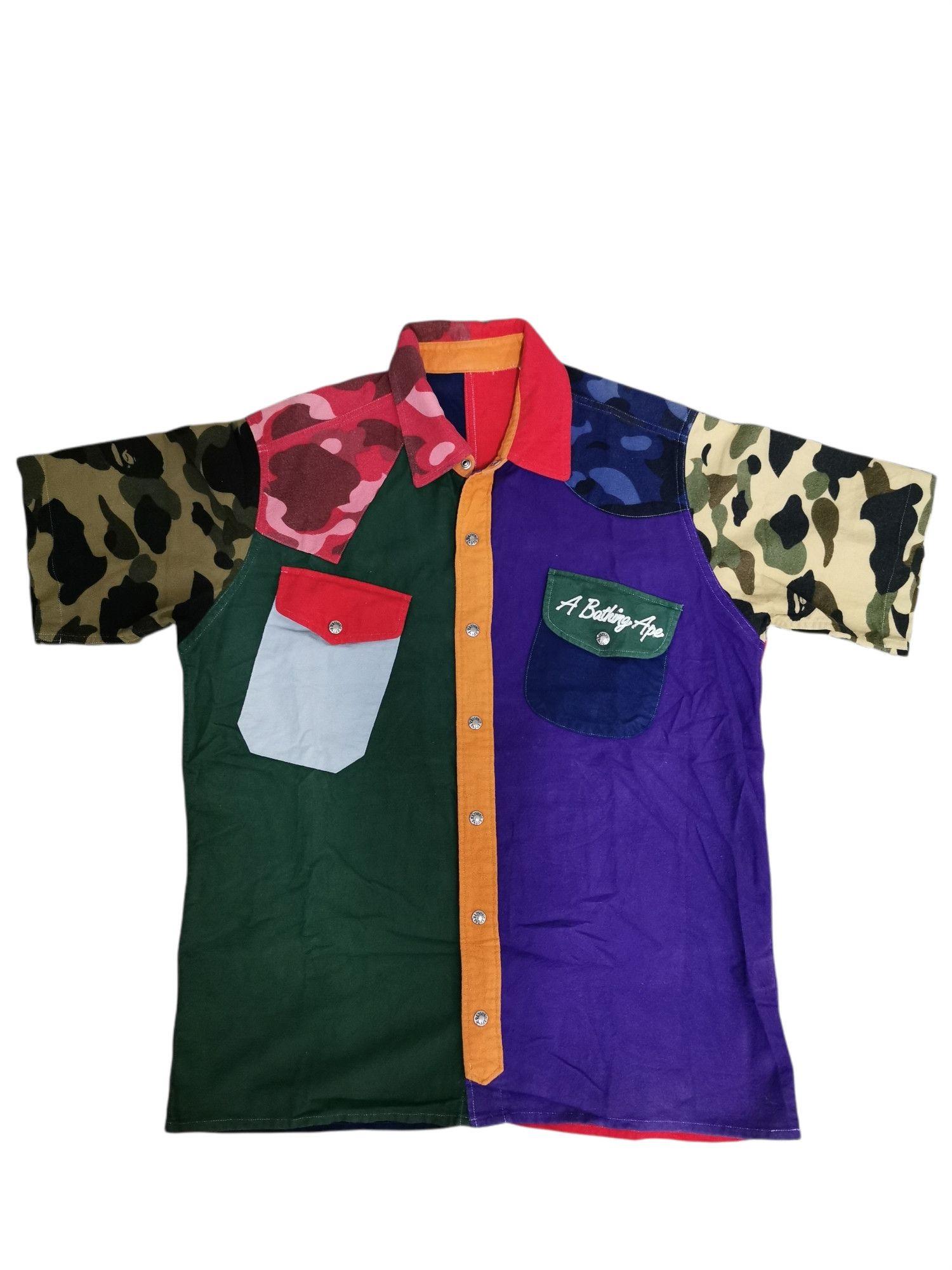 Bape BAPE mix crazy camo short sleeve shirts Size US M / EU 48-50 / 2 - 1 Thumbnail