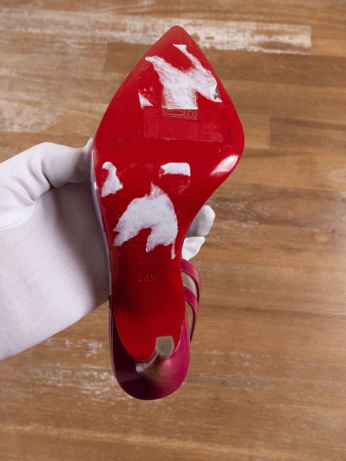 Christian Louboutin CHRISTIAN LOUBOUTIN Paralili cyclamen red leather PVC pumps Size US 6.5 / IT 36.5 - 7 Thumbnail