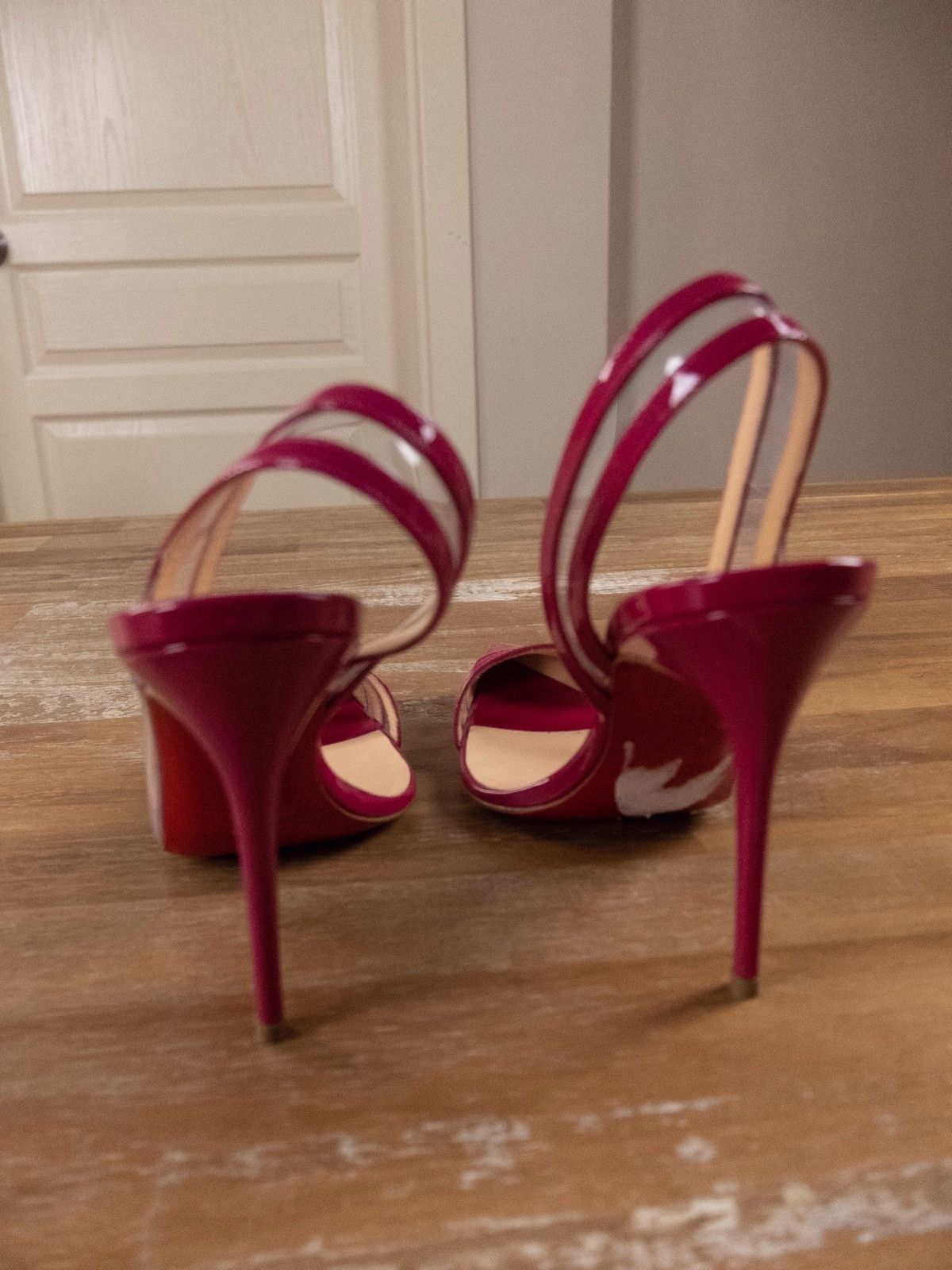 Christian Louboutin CHRISTIAN LOUBOUTIN Paralili cyclamen red leather PVC pumps Size US 6.5 / IT 36.5 - 4 Thumbnail