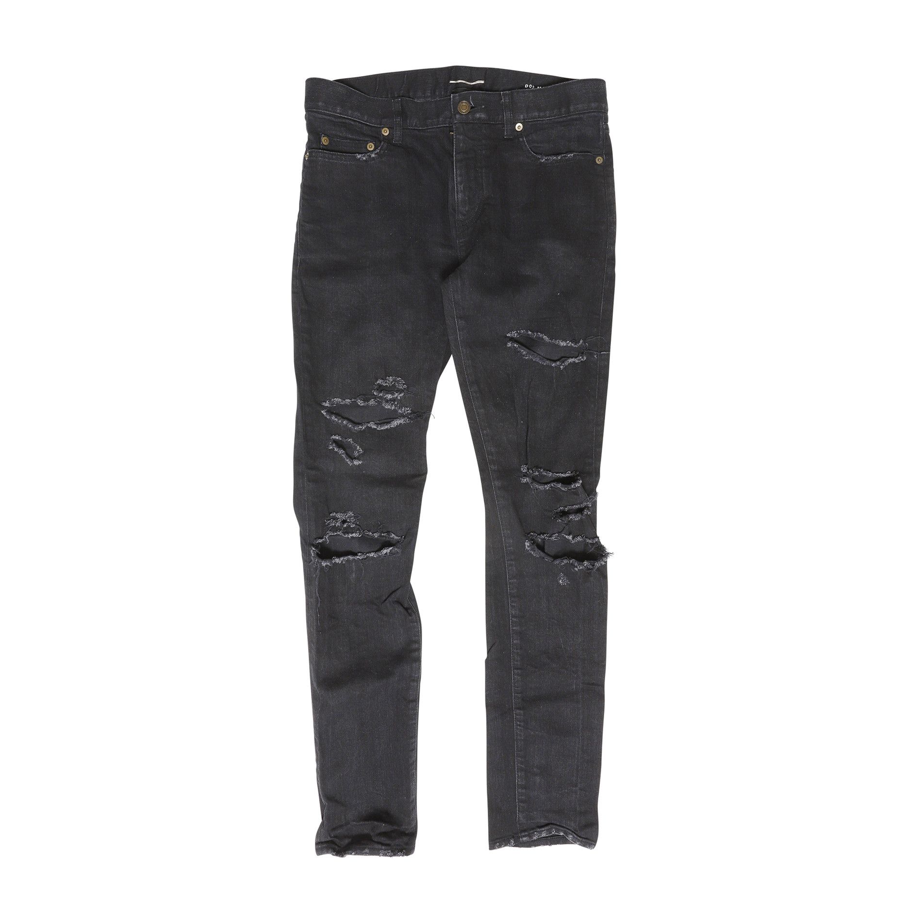 image of Saint Laurent Paris Aw15 Black D02 Distressed Denim, Men's (Size 32)