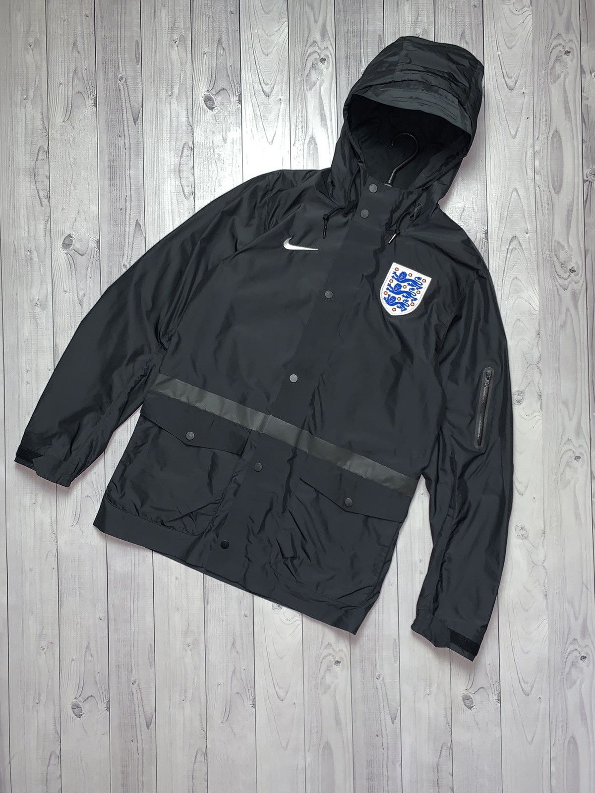 image of Soccer Jacket Nike Tech Pack England Parka Size- S in Black, Men's (Size Small)