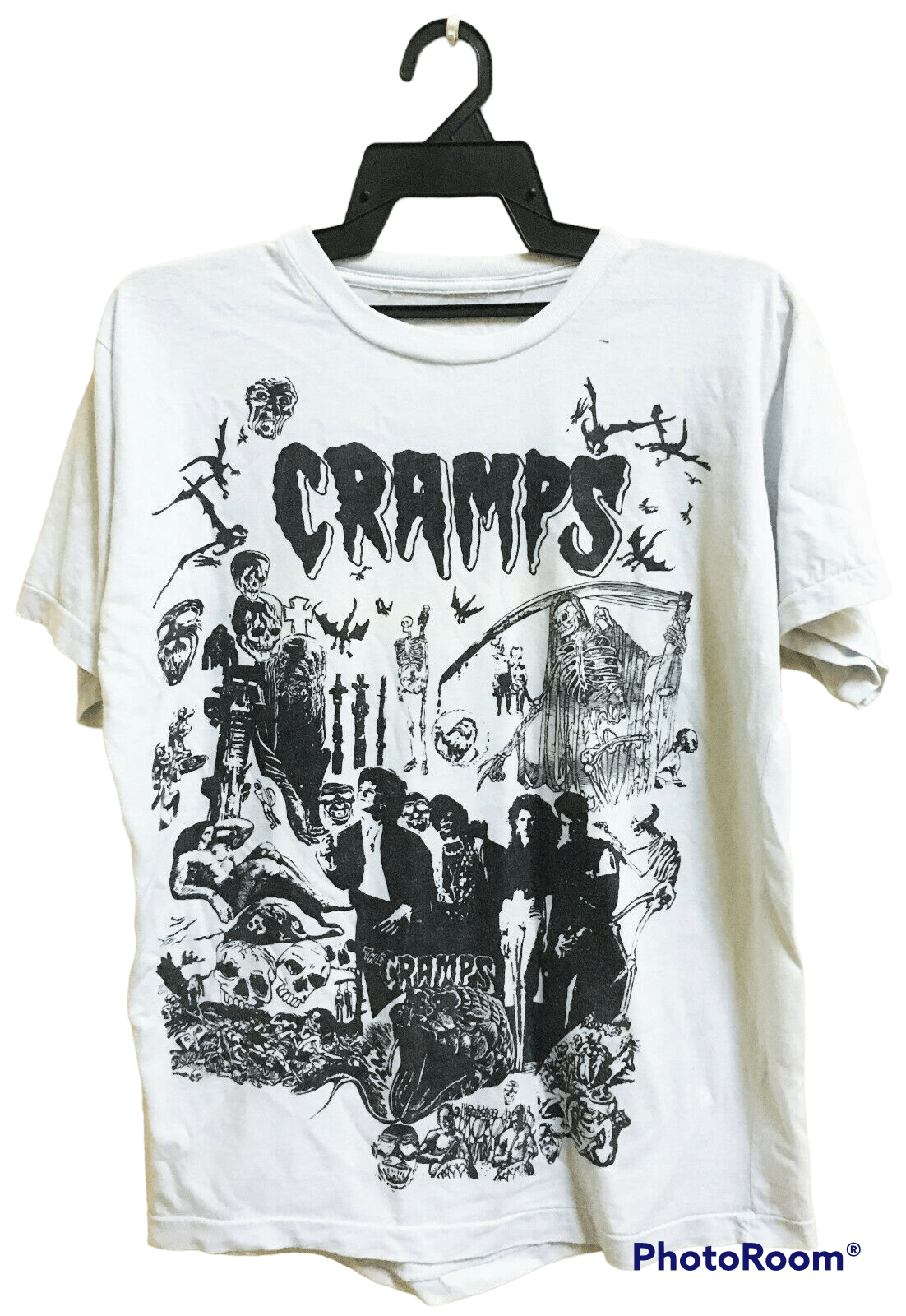 T-shirt Noir The Cramps « Logo » - 100% Coton, Taille S à 5XL, Style Vintage Années 80/90