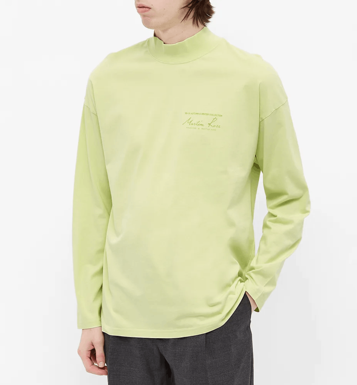 Martine Rose MARTINE ROSE Logo Mock Neck Long Sleeve Shirt Size US XL / EU 56 / 4 - 8 Thumbnail