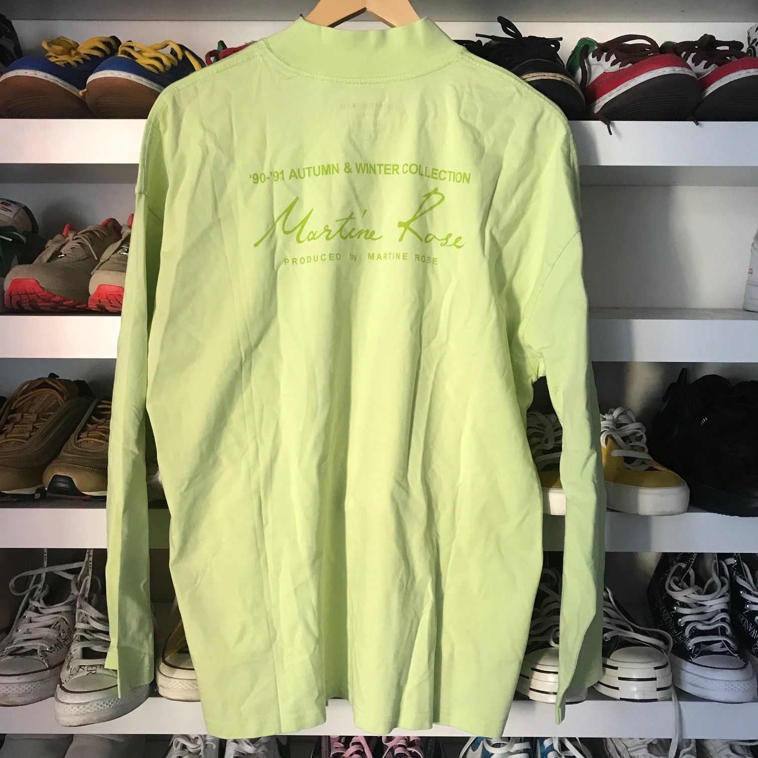 Martine Rose MARTINE ROSE Logo Mock Neck Long Sleeve Shirt Size US XL / EU 56 / 4 - 1 Thumbnail