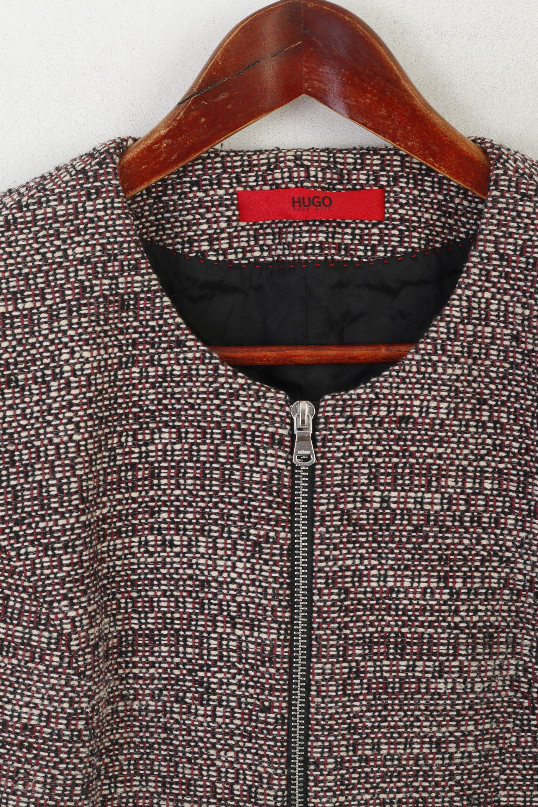 Hugo Boss Hugo Boss Women 8 12 S Jacket Maroon Black Tweed 1418 Size M / US 6-8 / IT 42-44 - 3 Thumbnail